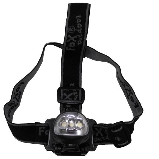 Fox Outdoor Dynamo Head Lamp 3 LED Schwarz
