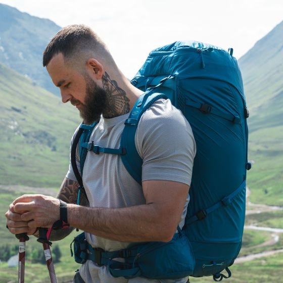 Highlander Herren Ben Nevis Rucksack 65 L - Grau