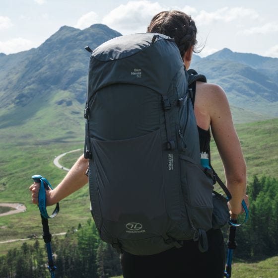 Highlander Damen Ben Nevis Rucksack 52 L - Grau