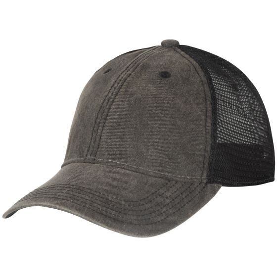 Helikon Plain Trucker Mütze - Dirty Washed Black / Black A