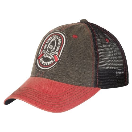 Helikon Shooting Time Trucker Mütze - BlackDirty Washed Black / Dirty Washed Red C