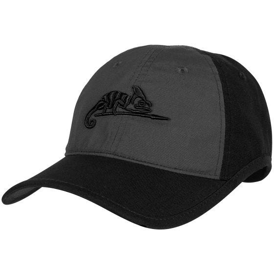 Helikon Logo Mütze Polybaumwolle Ripstop - Schwarz/Shadow Grey