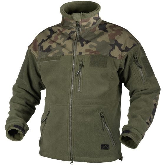 Helikon Infantry Duty Fleecejacke Olive Green/PL Woodland
