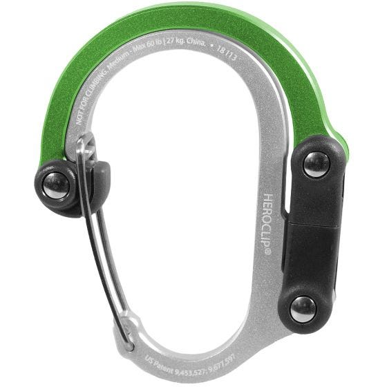 Heroclip Medium Gear Karabiner - Green Machine