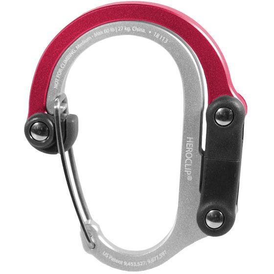 Heroclip Medium Gear Karabiner - Hot Rod Red