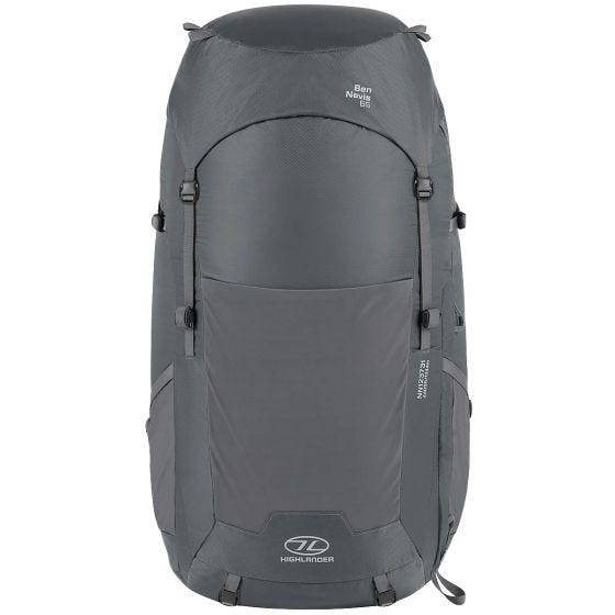 Highlander Herren Ben Nevis Rucksack 65 L - Grau