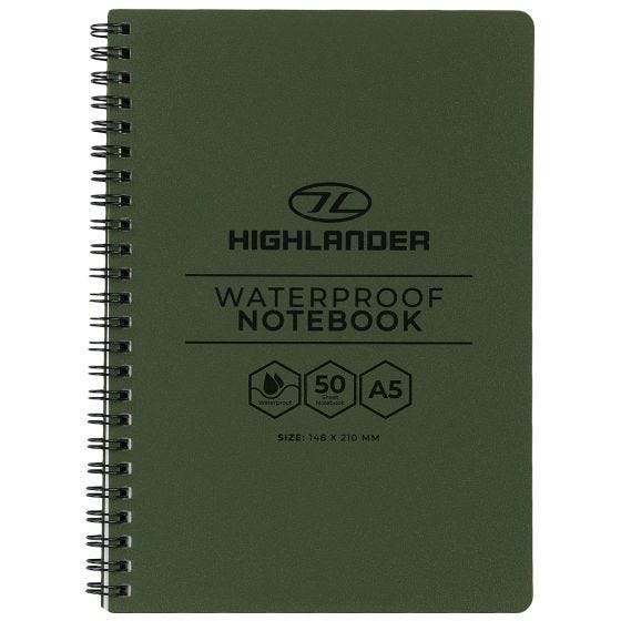 Highlander Forces A5 Wasserfestes Notizbuch - Olivgrün