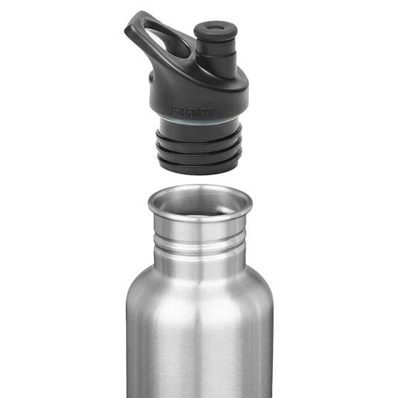 Klean Kanteen Classic 800 ml Trinkflasche mit Sport Cap 3.0 Brushed Stainless