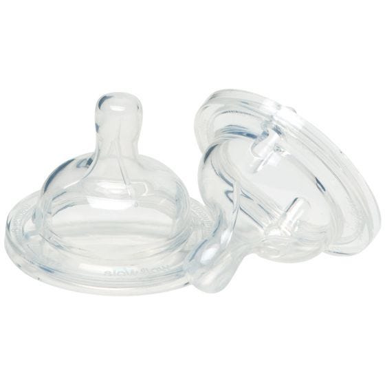 Kid Kanteen Baby Silikon-Fläschchenaufsatz mittlerer Trinkfluss transparent 2 Stück