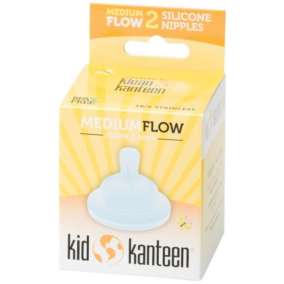 Kid Kanteen Baby Silikon-Fläschchenaufsatz mittlerer Trinkfluss transparent 2 Stück