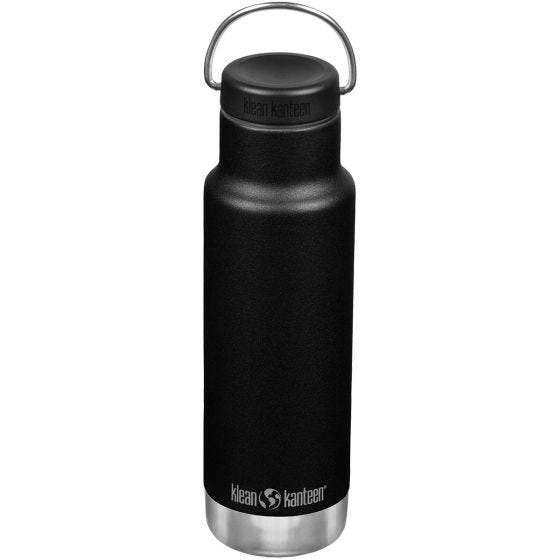 Klean Kanteen Classic Insulated 355 ml Isolierte Trinkflasche mit Loop Cap - Schwarz