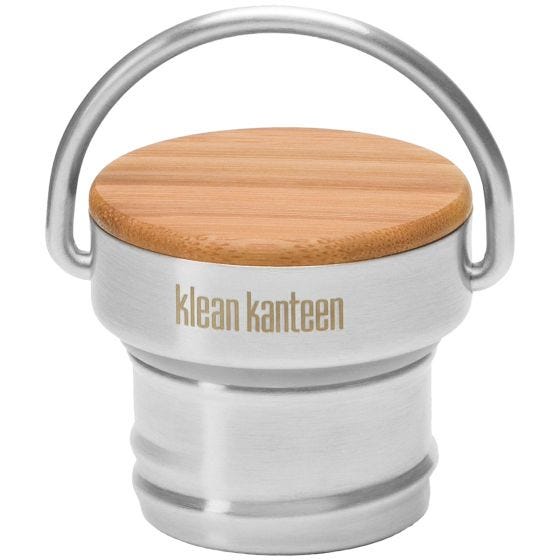 Klean Kanteen Edelstahldeckel Unibody Bamboo Cap - Brushed Stainless
