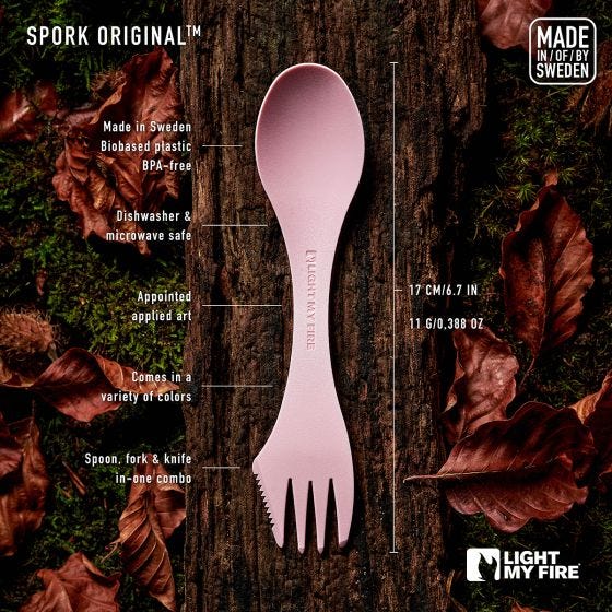 Light My Fire Spork Original Bio 2 Pack - Sandy Green/Dusty Pink