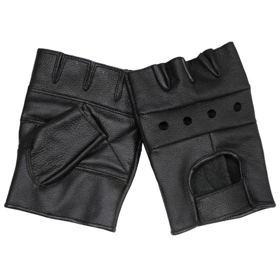 MFH Deluxe Lederhandschuhe Schwarz