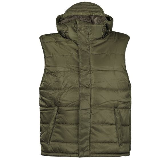 MFH Lined Weste mit abnehmbarer Kapuze - OD Green