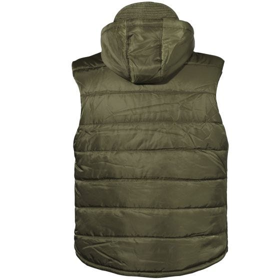 MFH Lined Weste mit abnehmbarer Kapuze - OD Green