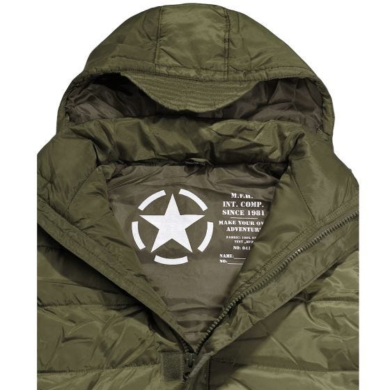 MFH Lined Weste mit abnehmbarer Kapuze - OD Green