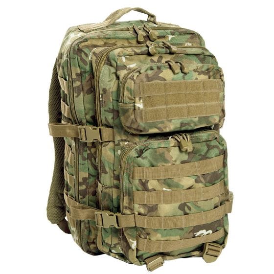 Mil-Tec US Assault Pack Large Einsatzrucksack mit MOLLE-Befestigungssystem Arid Woodland