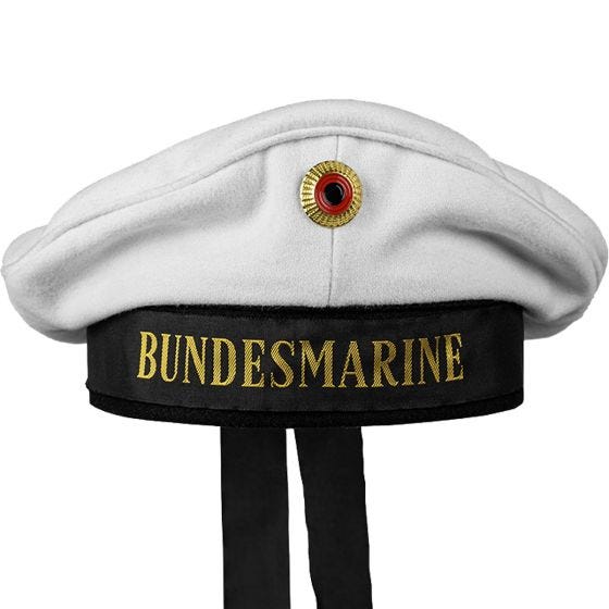 Mil-Tec BM Navy Hat with Insignia - Weiß