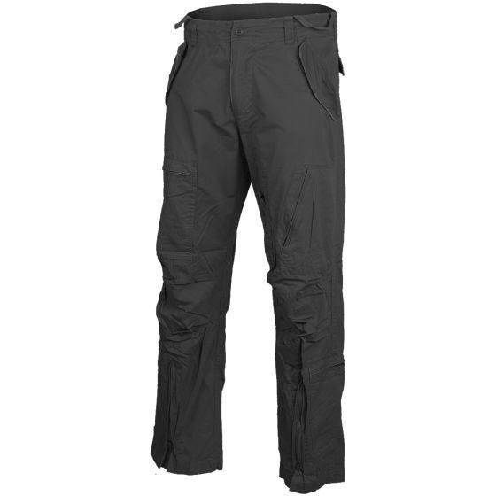 Mil-Tec Fliegerhose aus Baumwoll-Popeline Prewashed Schwarz