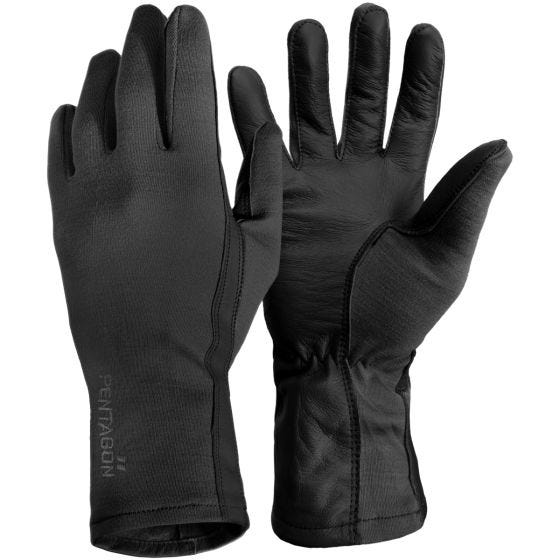 Pentagon Pilotenhandschuhe lang Schwarz