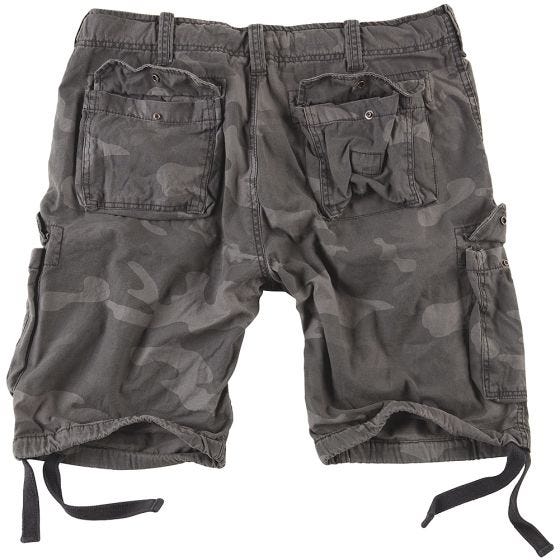 Surplus Airborne Shorts im Vintage-Stil Ausgewaschenes Black Camo