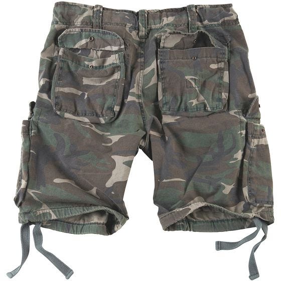 Surplus Airborne Shorts im Vintage-Stil Ausgewaschenes Woodland