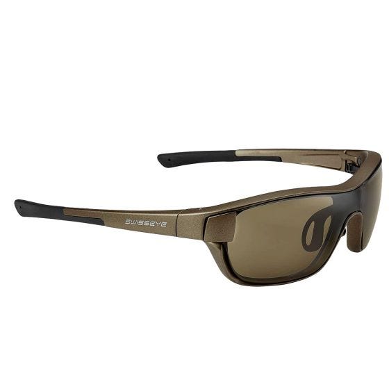 Swiss Eye M-Cover Sonnenbrille - Braun + Orange + Klare Linse / Bronzerahmen
