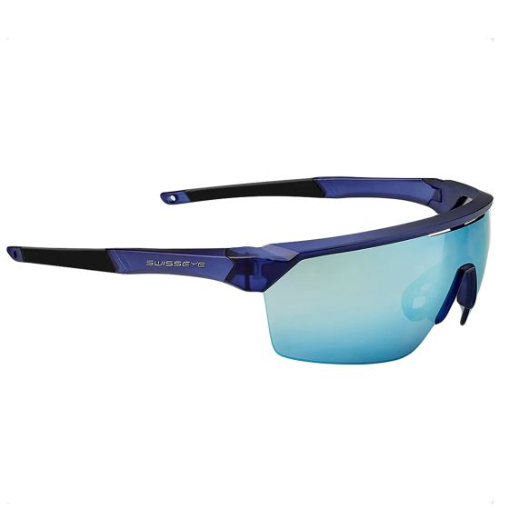 Swiss Eye Sprint RX Sonnenbrille - Getönte BW-Linse / Kristall-Dunkelblau matt / Schwarzer Rahmen