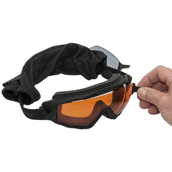 Swiss Eye G-Tac Schutzbrille mit Gläsern in Smoke + Orange + Klar / Gummigestell in Schwarz