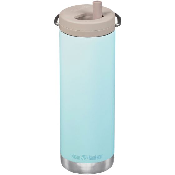 Klean Kanteen TKWide 592 ml Isolierte Trinkflasche mit Twist Cap w/Straw - Blue Tint