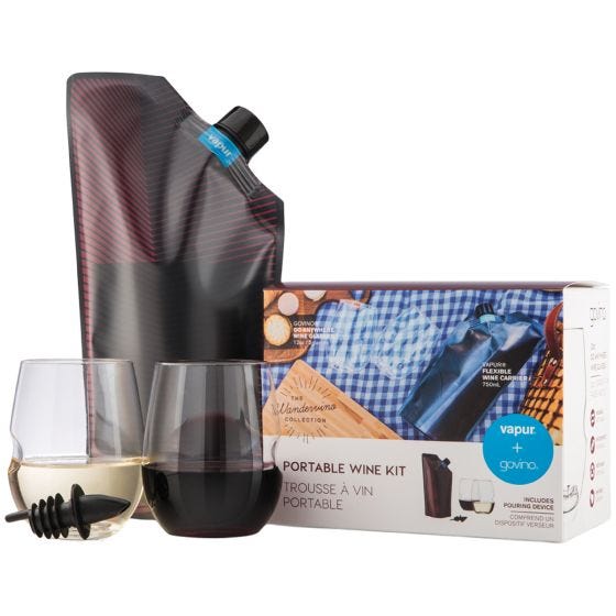 Vapur Wandervino Collection & 2 Glas-Set Maroon