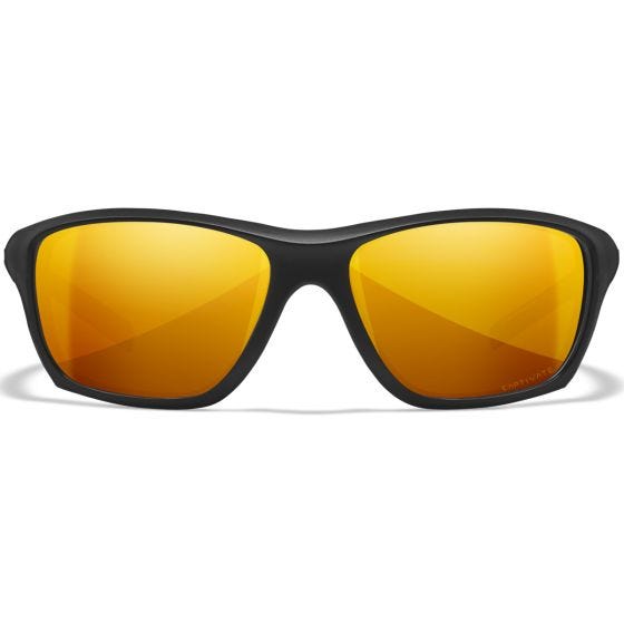 Wiley X WX Aspect Brille - Captivate Polarized Bronze Mirror Lens / in Mattschwarz Frame