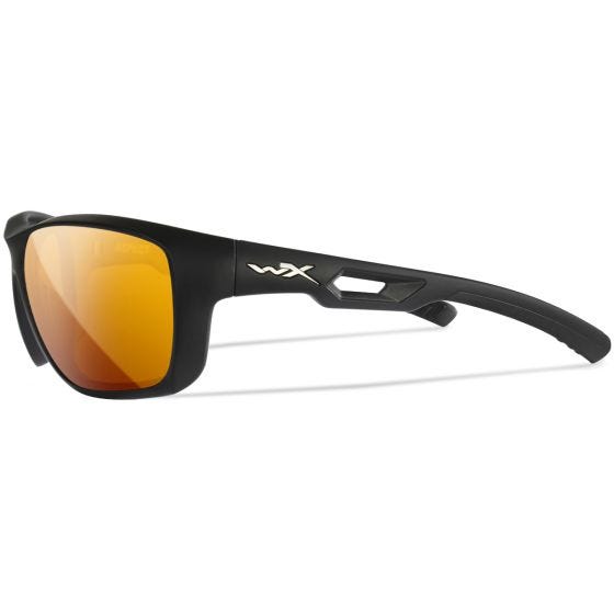 Wiley X WX Aspect Brille - Captivate Polarized Bronze Mirror Lens / in Mattschwarz Frame