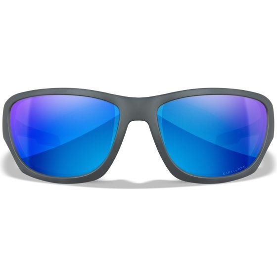 Wiley X WX Climb Brille - Captivate Polarized Blau Mirror Lenses / Matte Grau Frame
