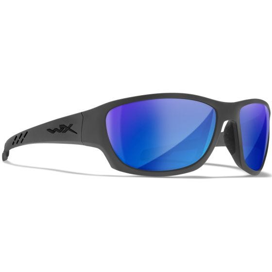 Wiley X WX Climb Brille - Captivate Polarized Blau Mirror Lenses / Matte Grau Frame