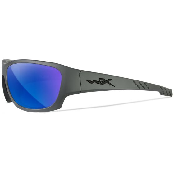 Wiley X WX Climb Brille - Captivate Polarized Blau Mirror Lenses / Matte Grau Frame