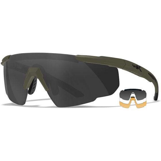 Wiley X Saber Advanced Brille - Gläser in Grau + Transparent + Rust / Gestell in OD Grün