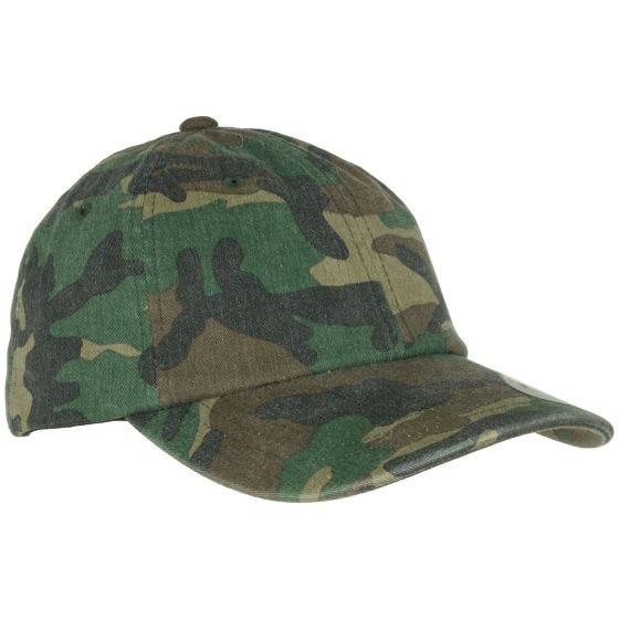 YP Low Profile Camo Washed Mütze - Woodland