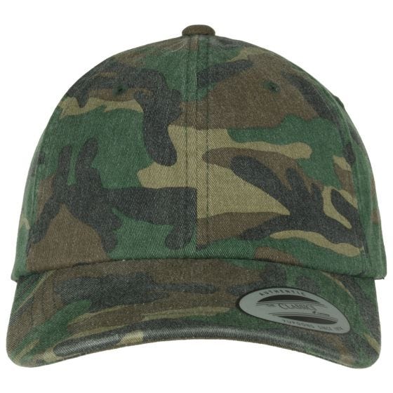 YP Low Profile Camo Washed Mütze - Woodland
