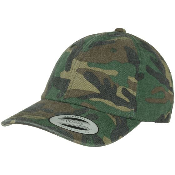 YP Low Profile Camo Washed Mütze - Woodland