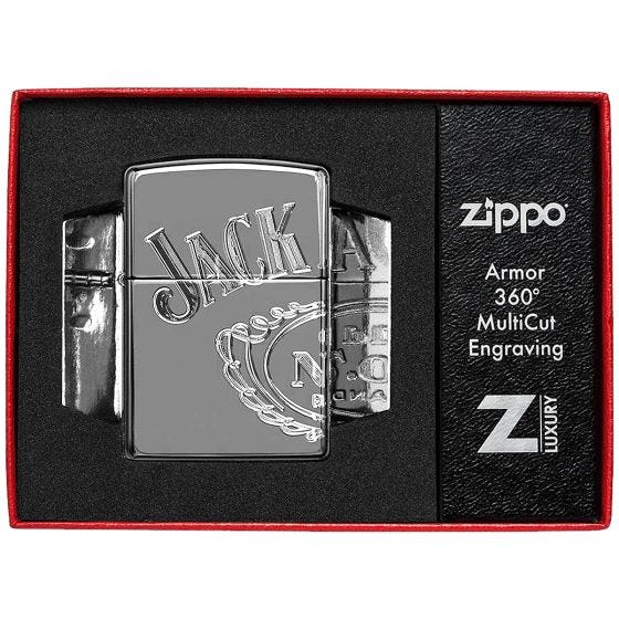 Zippo Jack Daniel's Armor Feuerzeug - Black Ice