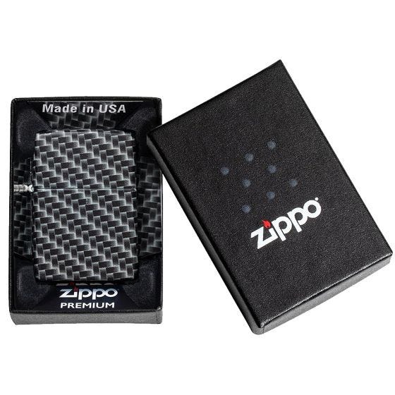 Zippo Carbon Fibre Design Feuerzeug - White Matte