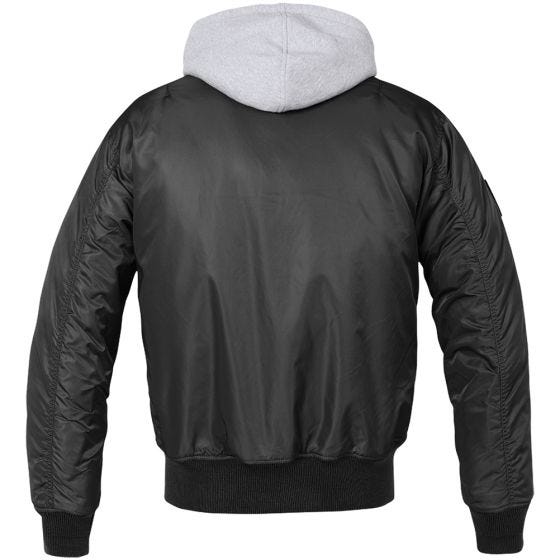 Brandit MA1 Jacke mit Sweat-Kapuze Schwarz/Grau