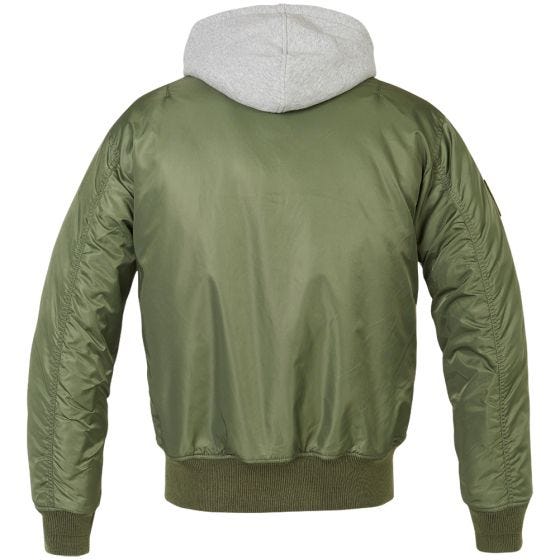 Brandit MA1 Jacke mit Sweat-Kapuze Olivgrün/Grau