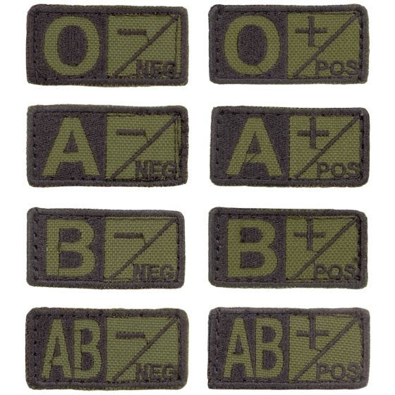 Condor Blutgruppenpatch Olive Drab / Schwarz