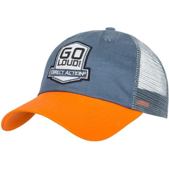 Direct Action Trucker Cap mit Aufschrift „GO LOUD!“ Blau
