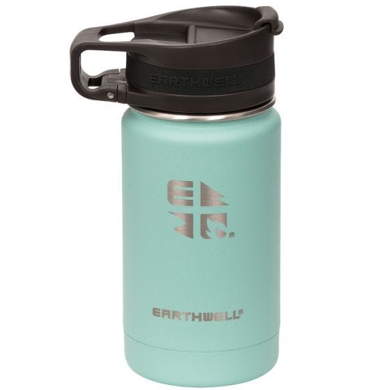 Earthwell Roaster Vakuum-Trinkflasche mit Befestigungsvorrichtung 355 ml Aqua Blue
