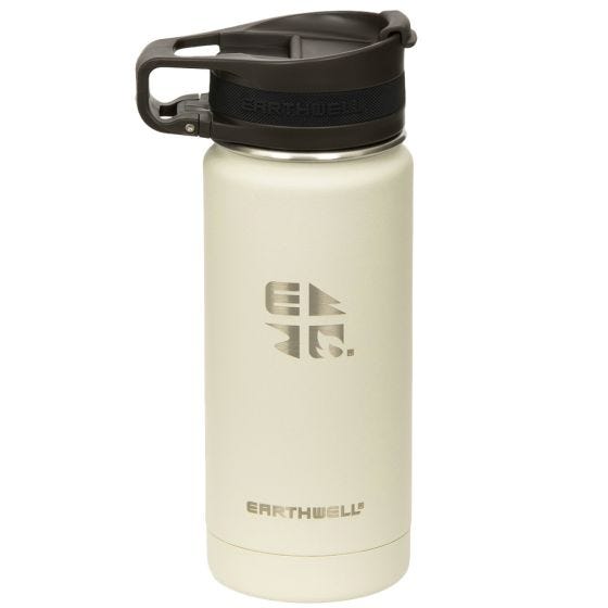 Earthwell Roaster Vakuum-Trinkflasche mit Befestigungsvorrichtung 473 ml Baja Sand