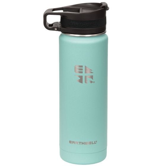 Earthwell Roaster Vakuum-Trinkflasche mit Befestigungsvorrichtung 592 ml Aqua Blue